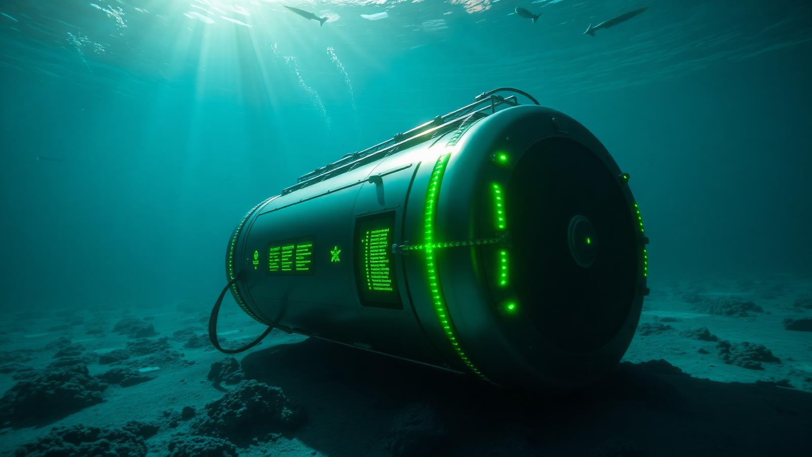 模块化海底数据舱:部署于加勒比深海海床,利用恒温海水自然冷却。